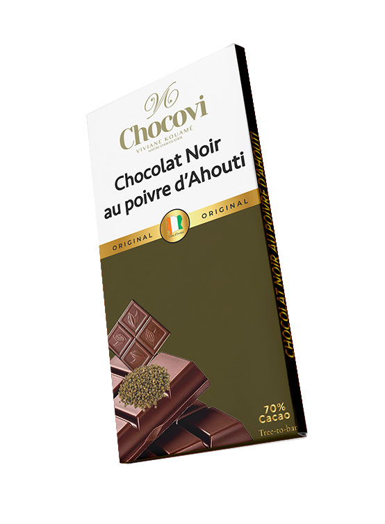 Tablette Chocolat Noir au poivre d'Ahouti